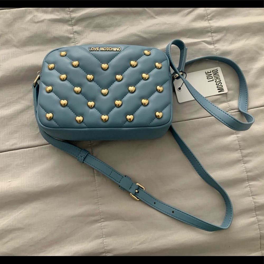 Love Moschino Heart-Stud Crossbody Bag